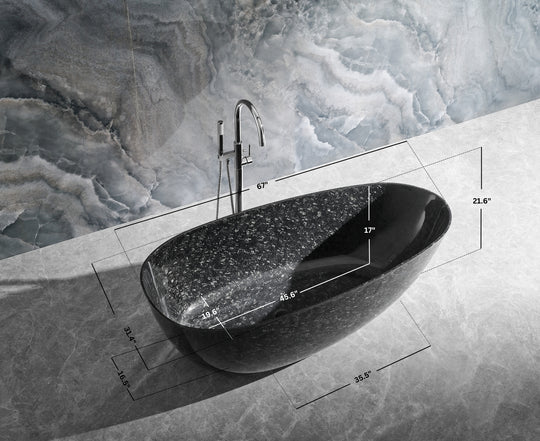 Ancerre Designs Anjuna 67" Freestanding Firged Carbon Fiber Bathtub