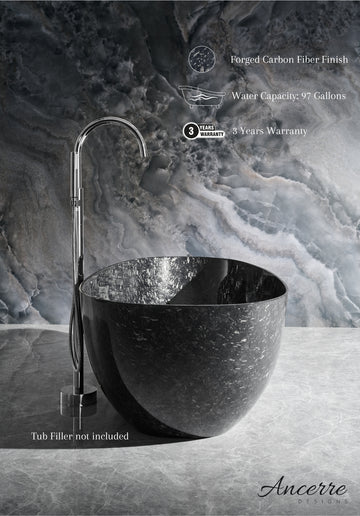 Ancerre Designs Anjuna 67" Freestanding Firged Carbon Fiber Bathtub