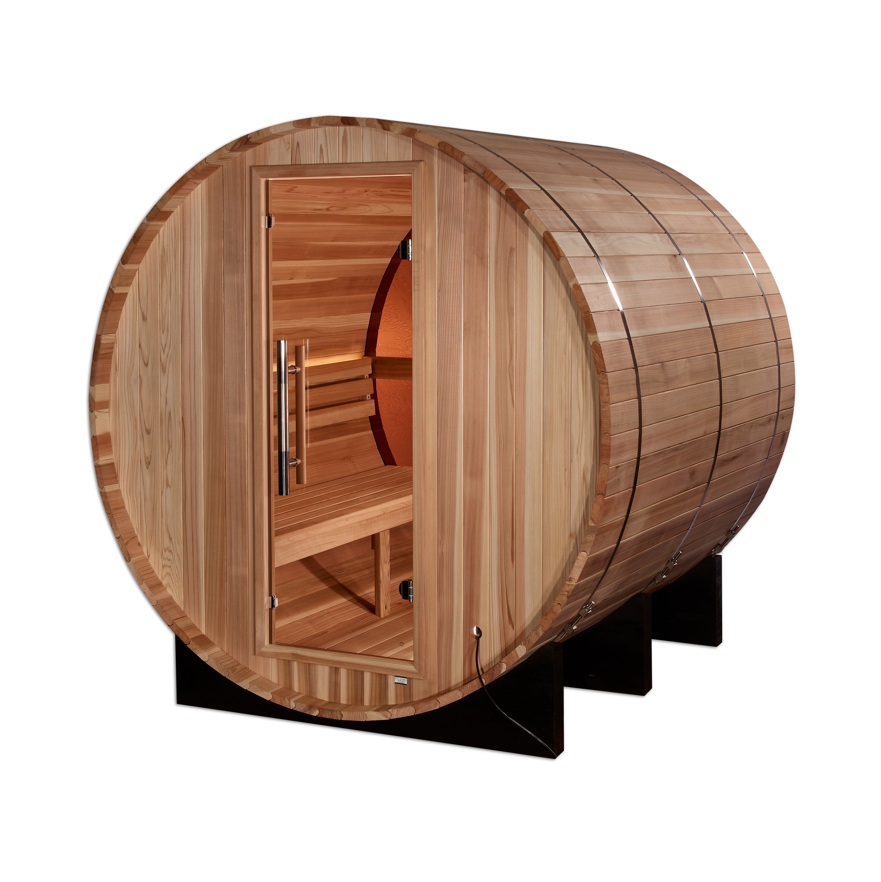 Golden Designs "Zurich" 4 Person Barrel with Bronze Privacy View - Traditional Sauna - Pacific Cedar GDI-B024-01