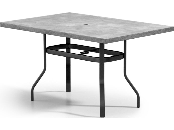Homecrest Concrete Aluminum 62''W x 42''D Rectangular Counter Table with Umbrella Hole