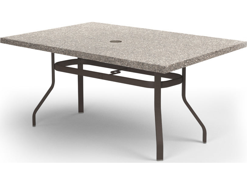 Homecrest Shadow Rock Aluminum 62''W x 42''D Rectangular Counter Table with Umbrella Hole