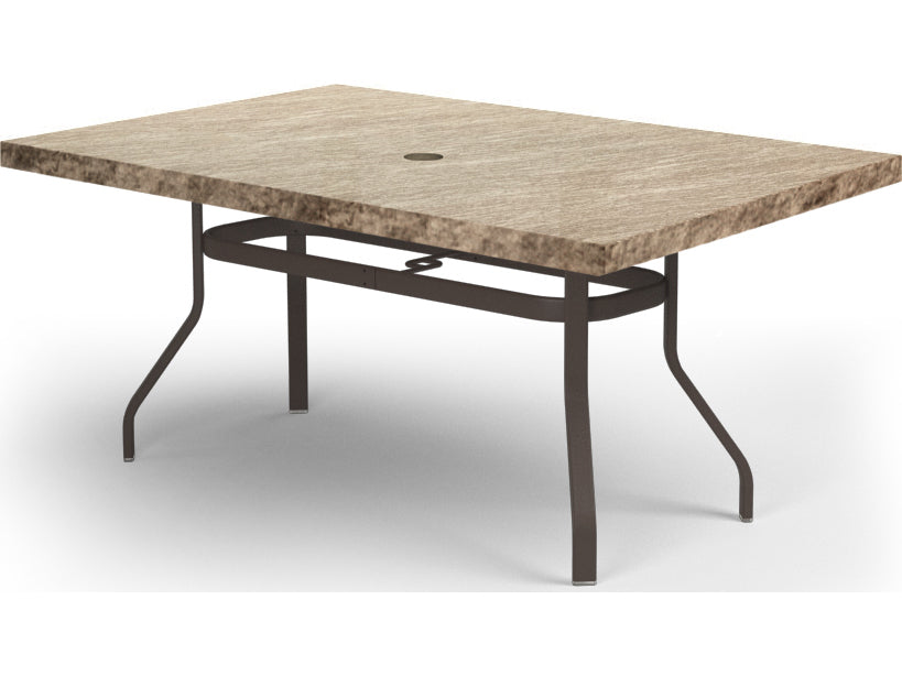 Homecrest Slate Aluminum 62''W x 42''D Rectangular Counter Table with Umbrella Hole