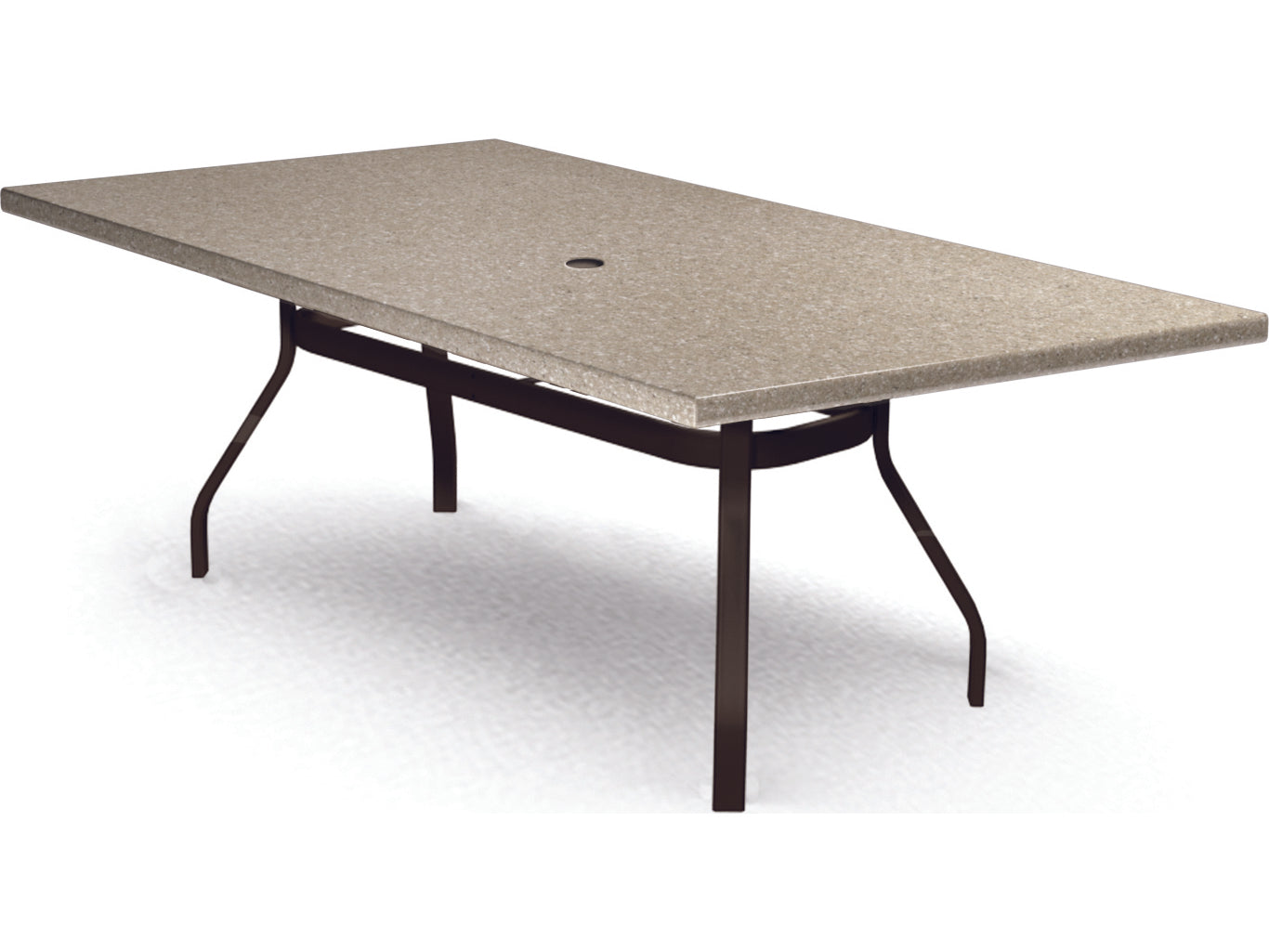 Homecrest Shadow Rock Aluminum 82''W x 42''D Rectangular Dining Table with Umbrella Hole