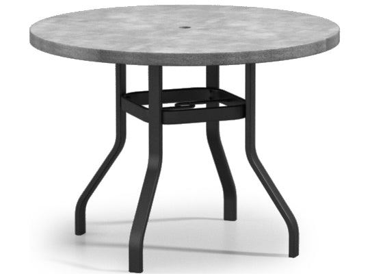 Homecrest Concrete Aluminum 48'' Round Counter Table with Umbrella Hole