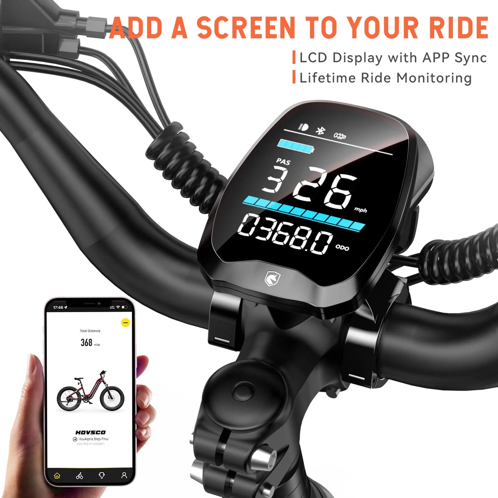 HOVSCO HovAlpha 26" Step-Thru Fat Tire Ebike