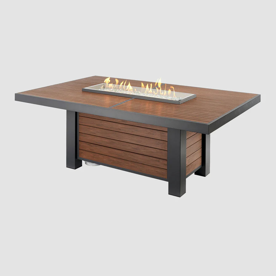 Outdoor Greatroom Kenwood Rectangular Gas Fire Pit Table - Chat or Dining Height KW-1224-19-K