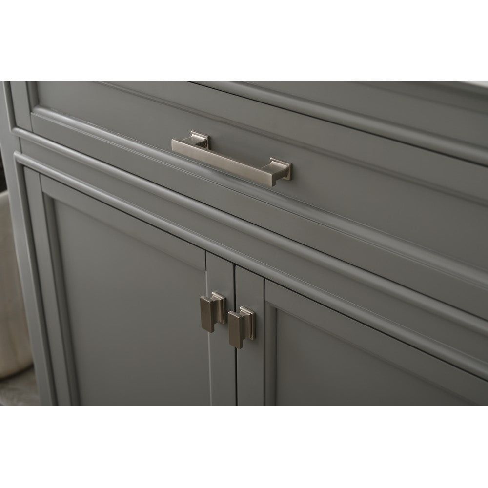 Design Element ML-36-GY Milano 36 Inch Bath Vanity in Gray with White Quartz Top