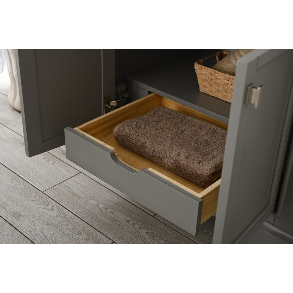 Design Element ML-36-GY Milano 36 Inch Bath Vanity in Gray with White Quartz Top