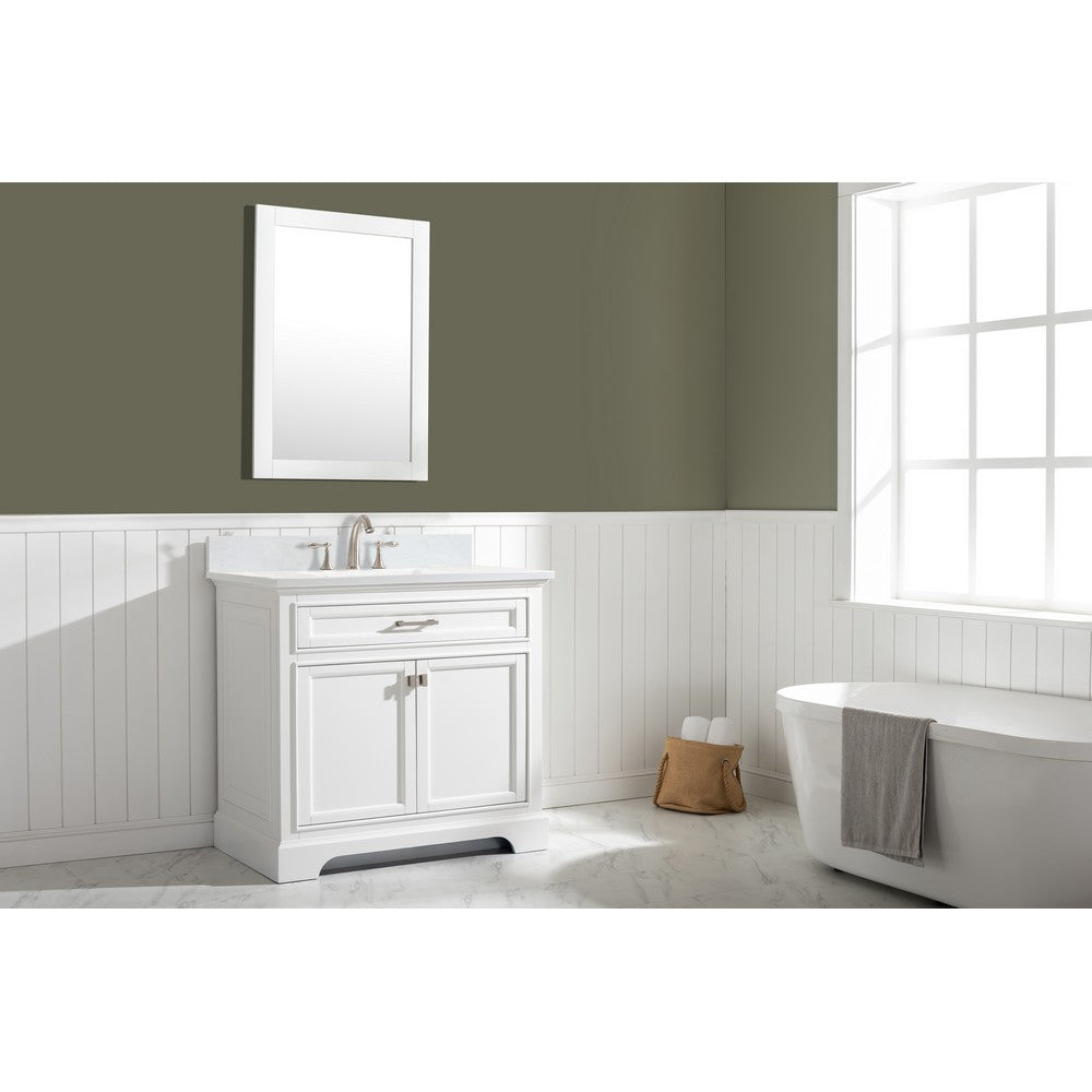 Design Element ML-36-WT Milano 36 Inch Single Vanity