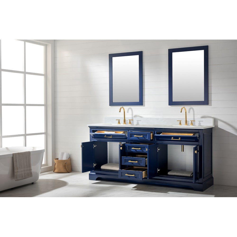Design Element ML-72-BLU Milano 72 Inch Double Vanity