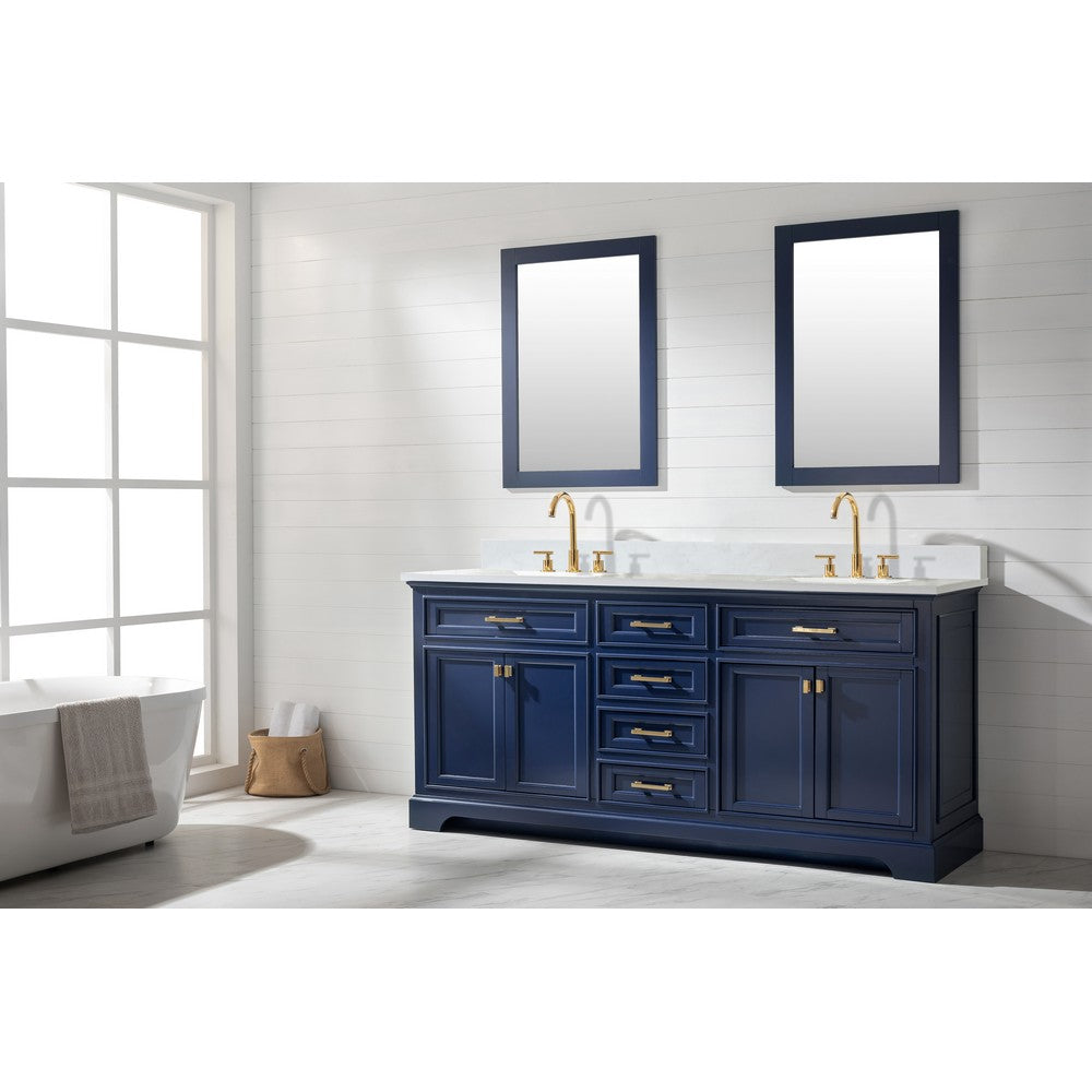 Design Element ML-72-BLU Milano 72 Inch Double Vanity