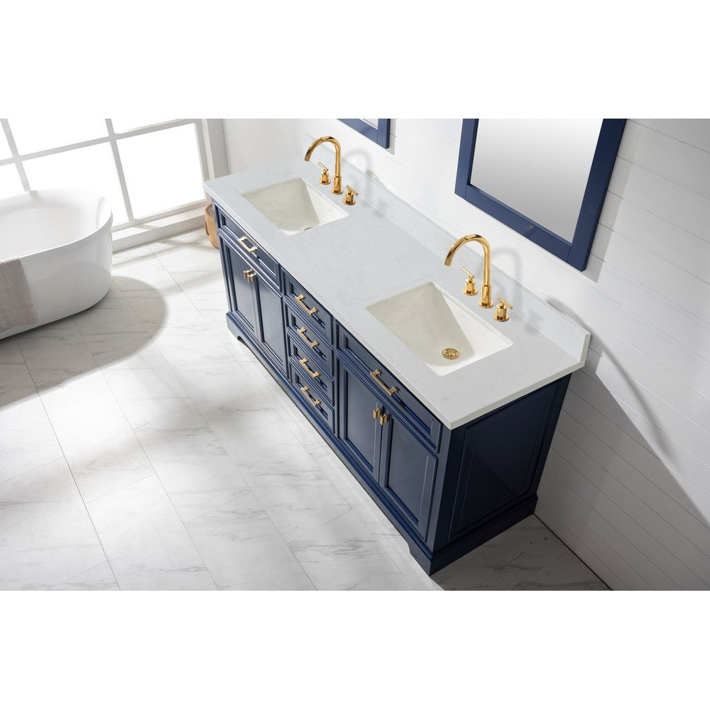 Design Element ML-72-BLU Milano 72 Inch Double Vanity