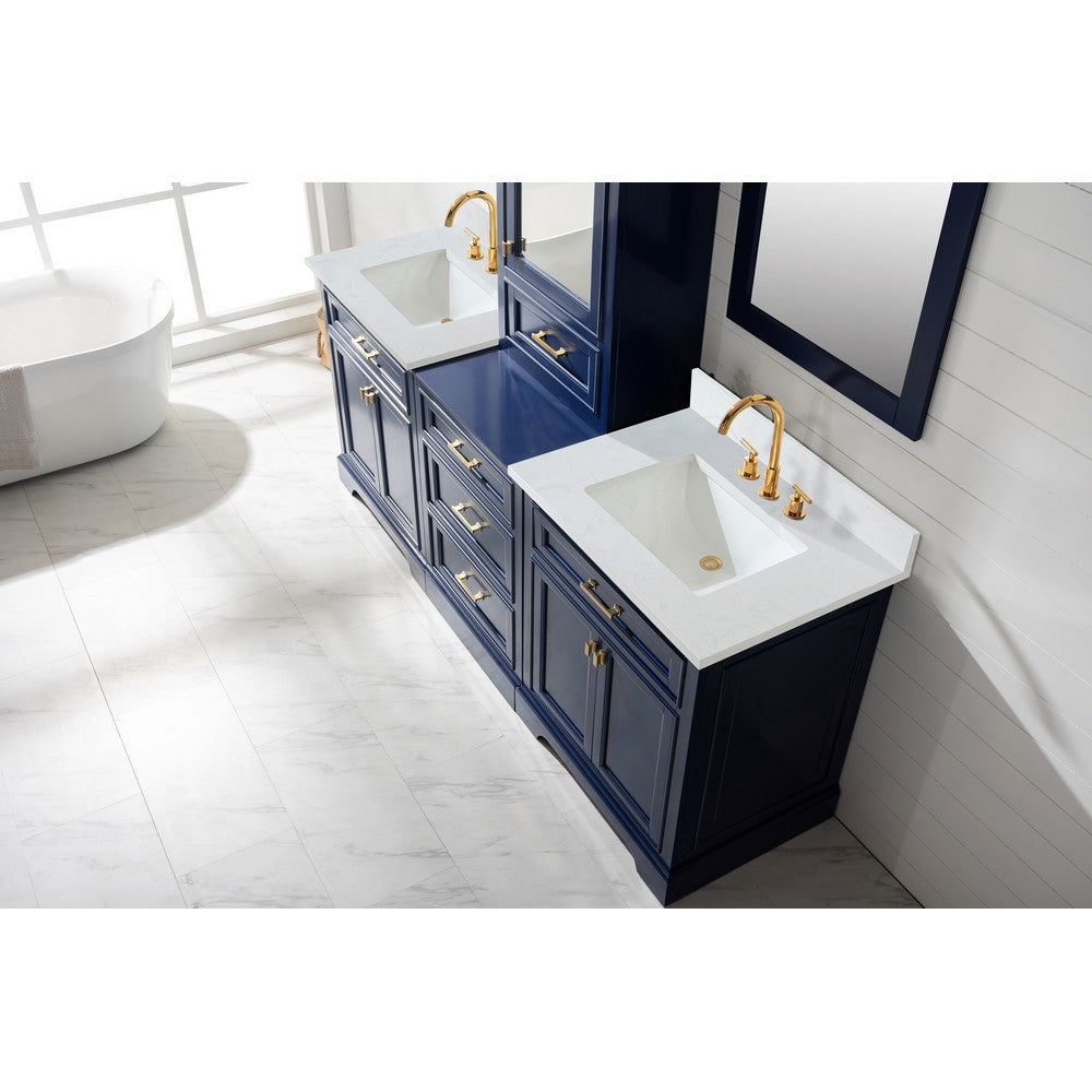 Design Element ML-96MC-BLU Milano 96 Inch Double Sink Bathroom Vanity Modular Set