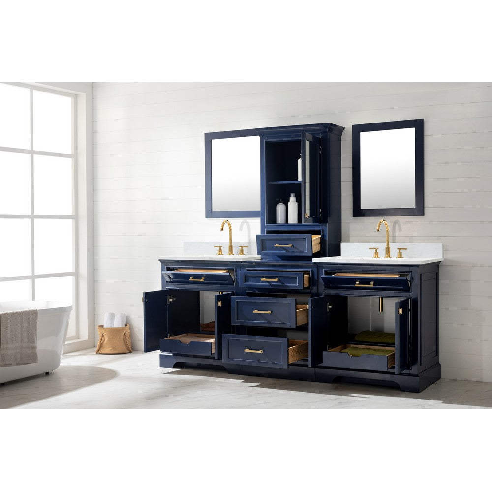Design Element ML-96MC-BLU Milano 96 Inch Double Sink Bathroom Vanity Modular Set