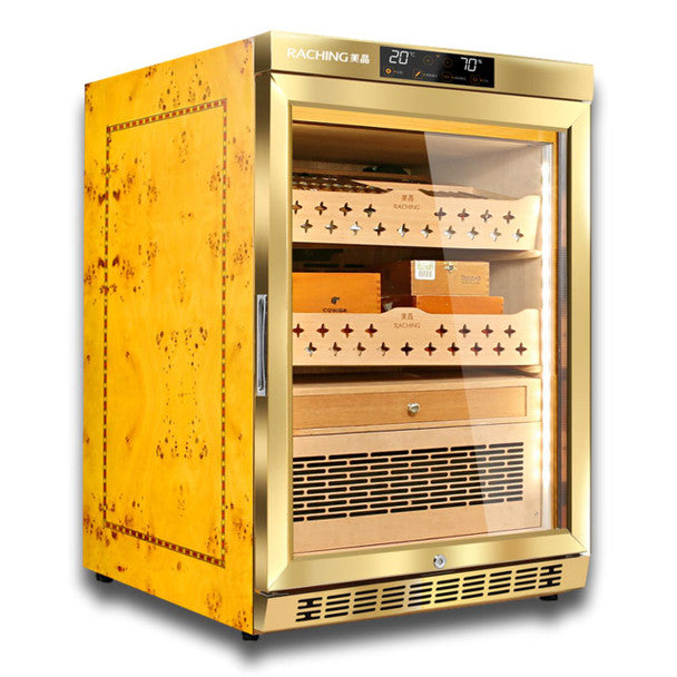 Raching MON800A Climate Control Gold Burl 600-Cigar Electric Humidor