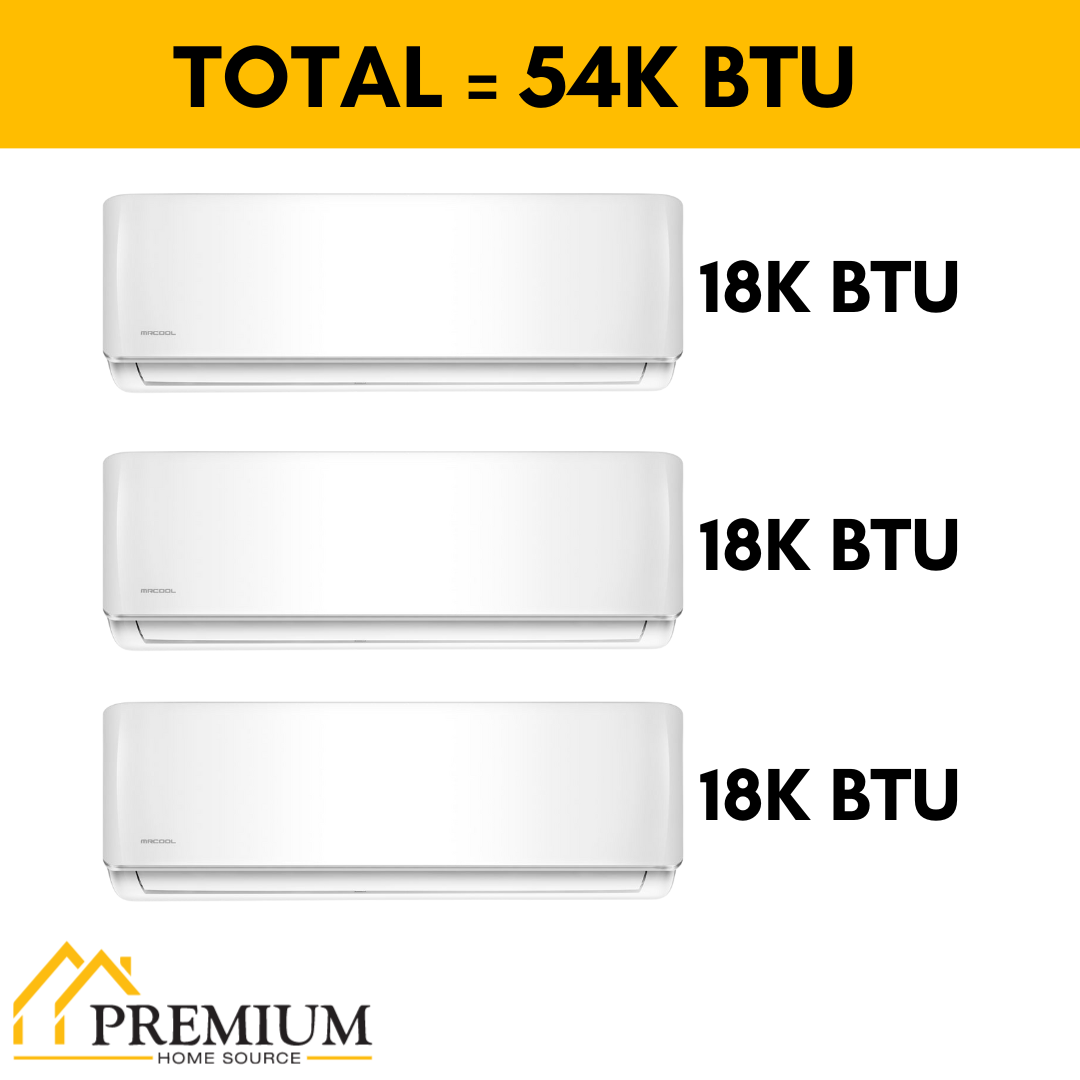 MRCOOL DIY Mini Split - 54,000 BTU 3 Zone Ductless Air Conditioner and Heat Pump, DIY-B-348HP181818