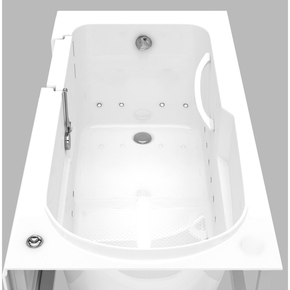 MediTub Step-In 30x60-inch Left Drain White Air Jetted Step-In Bathtub