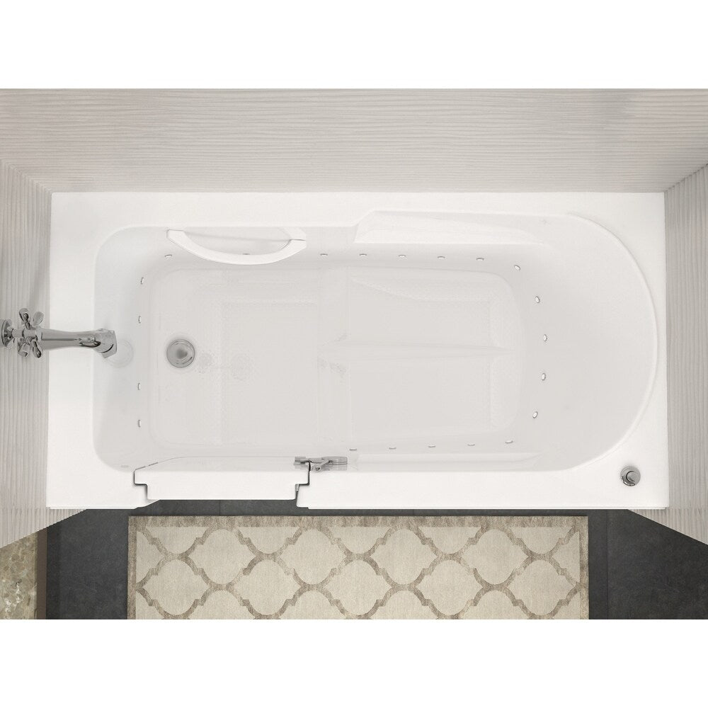 MediTub Step-In 30x60-inch Left Drain White Air Jetted Step-In Bathtub