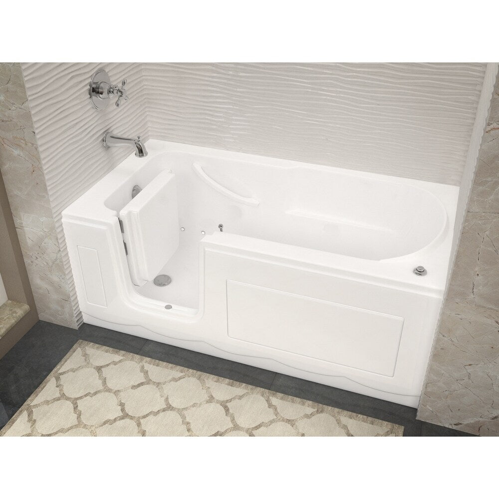 MediTub Step-In 30x60-inch Left Drain White Air Jetted Step-In Bathtub
