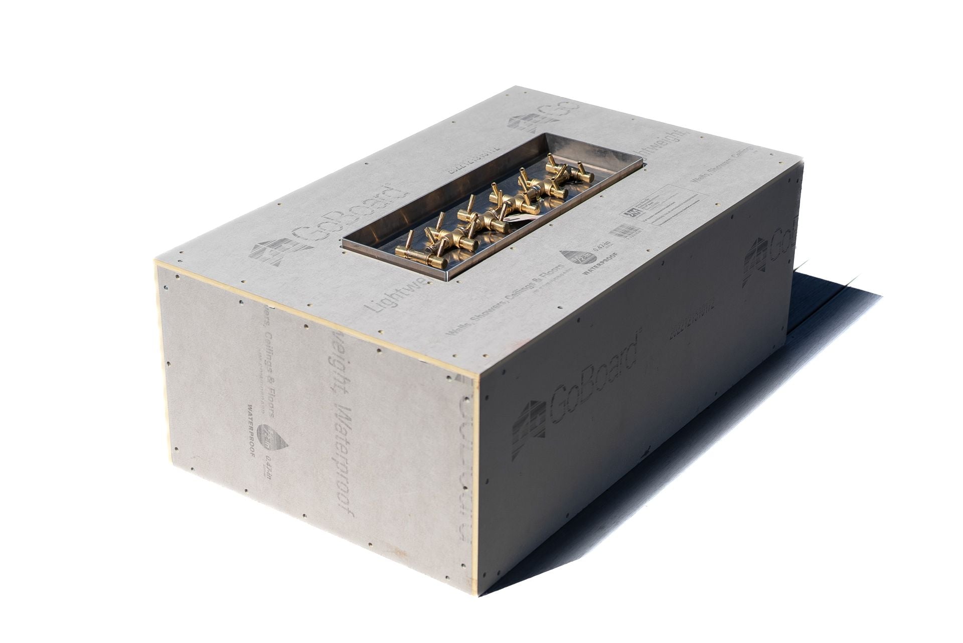 Warming Trends Rectangle Ready to Finish Fire Pit with Warming Trends Crossfire Burner FRT-NG