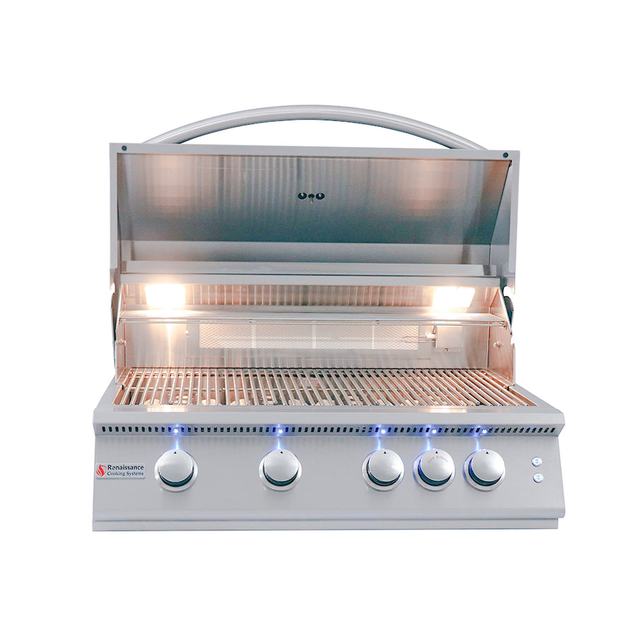 RCS Renaissance 32" Premier Built-In Grill w/ LED Lights - RJC32AL