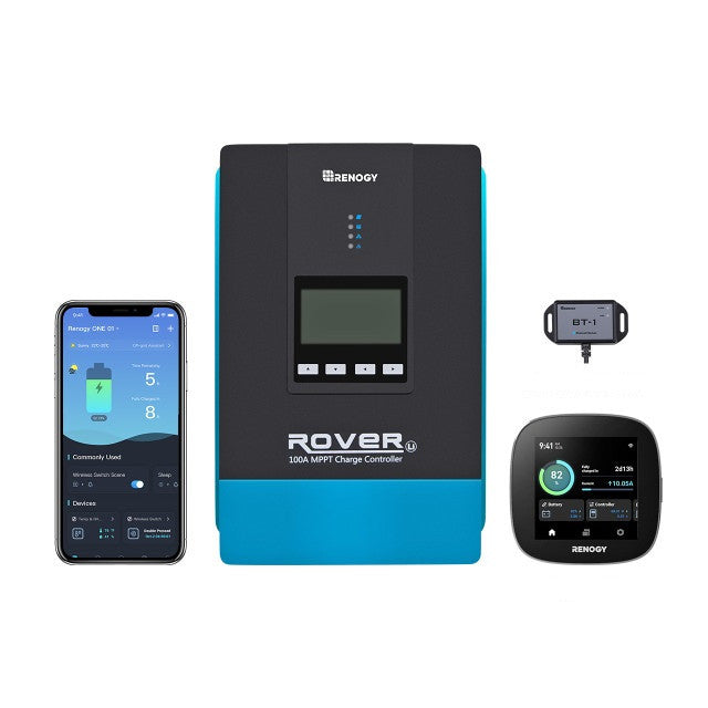 Renogy Rover 100 Amp MPPT Solar Charge Controller & BT-1 & Renogy ONE Core