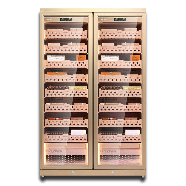 Raching CD1200 Climate Control Stainless Steel Double Door 3,200-Cigar Electric Humidor