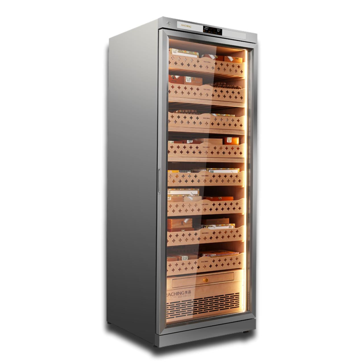 Raching CT48A Climate Control Silver Stainless Steel 4,000-Cigar Electric Humidor