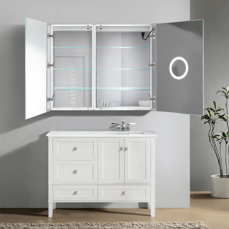 Krugg Svange 4236R 42″ X 36″ LED Bi-View Medicine Cabinet w/Dimmer & Defogger