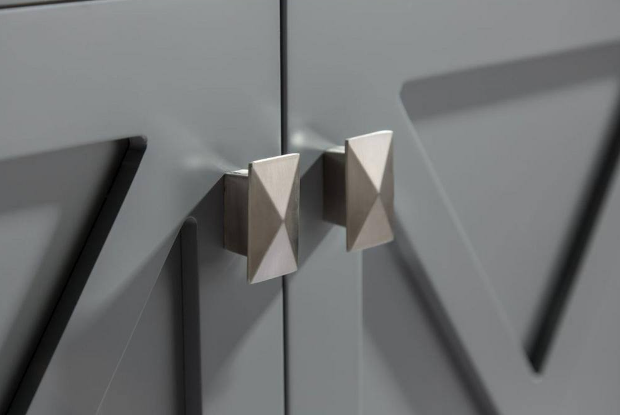 Laviva Wimbledon 60 in. W x 22 in. D x 34.5 in. H Bathroom Vanity in Grey with Black Wood Marble Top