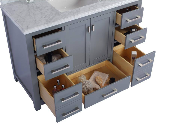 Laviva Wilson 47.1 in. W x 21.6 in. D x 33.2 in. H Bath Vanity Cabinet without Top in Grey