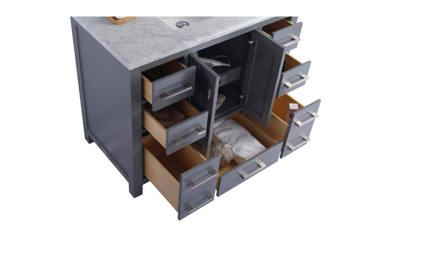 Laviva Wilson 41.1 in. W x 21.6 in. D x 33.2 in. H Bath Vanity Cabinet without Top in Grey