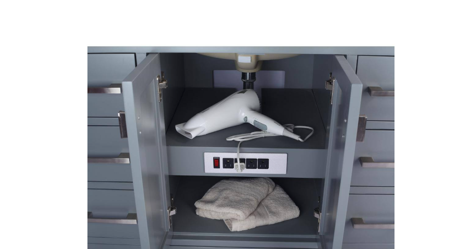 Laviva Wilson 41.1 in. W x 21.6 in. D x 33.2 in. H Bath Vanity Cabinet without Top in Grey