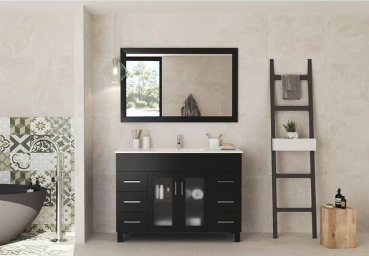 Laviva Nova 48 in. W x 18.5 in. D x 34.5 in. H Bathroom Vanity in Espresso with Ceramic Top