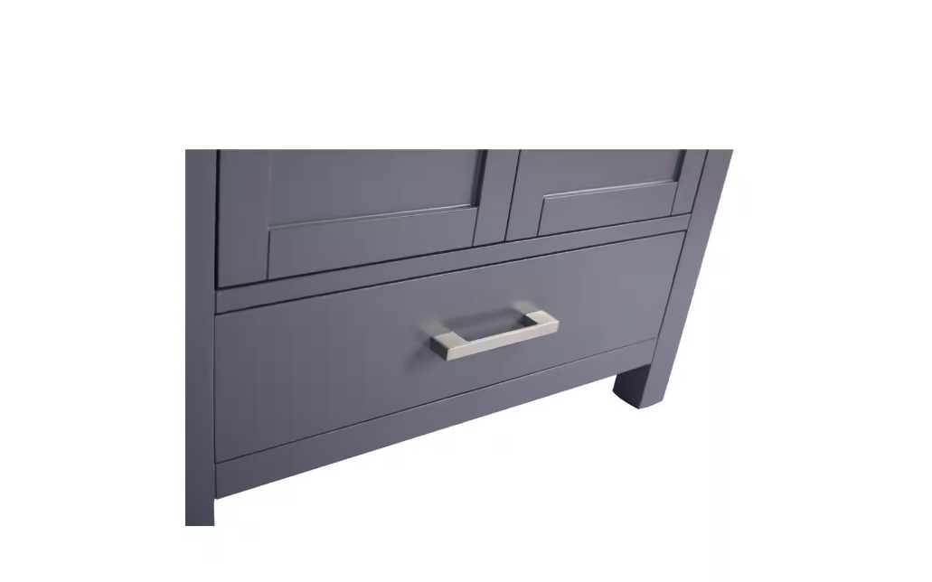 Laviva Wilson 30 in. W x 22 in. D x 34.5 in. H Bathroom Vanity in Grey with Black Wood Marble Top