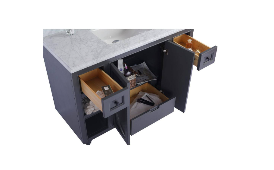 Laviva Odyssey 47 in. W x 21.6 in. D x 33.3 in. H Bath Vanity Cabinet without Top in Maple Grey