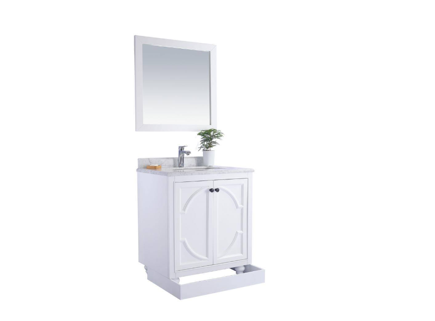 Laviva Odyssey 30 in. W x 22 in. D x 34.5 in. H Bathroom Vanity in White with White Carrara Marble Top