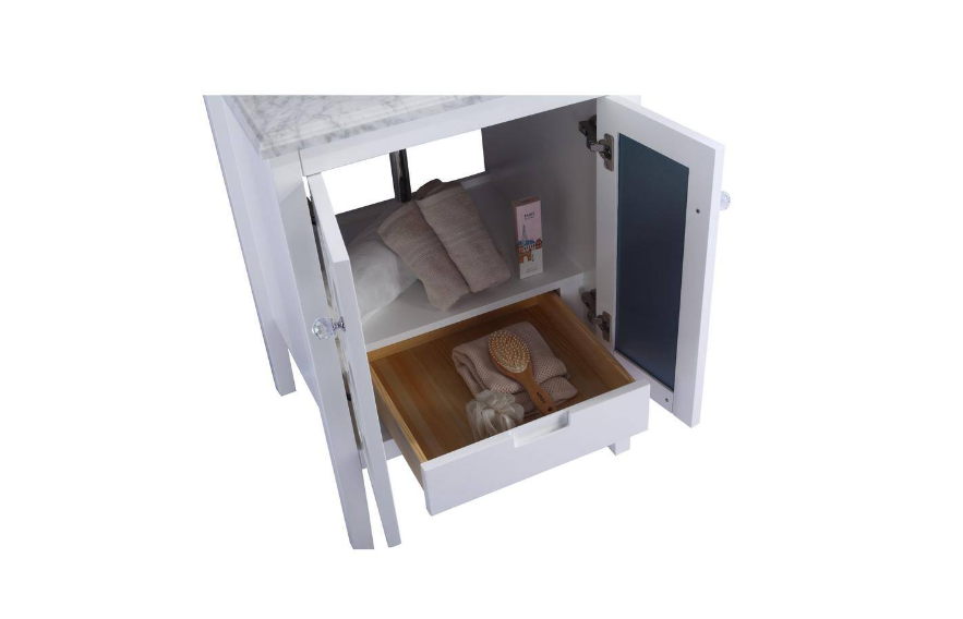 Laviva Mediterraneo 24 in. W x 22 in. D x 34.5 in. H Bathroom Vanity in White with White Quartz Top