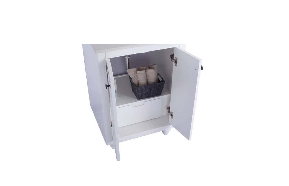 Laviva Odyssey 24 in. W x 22 in. D x 34.5 in. H Bathroom Vanity in White with White Quartz Top