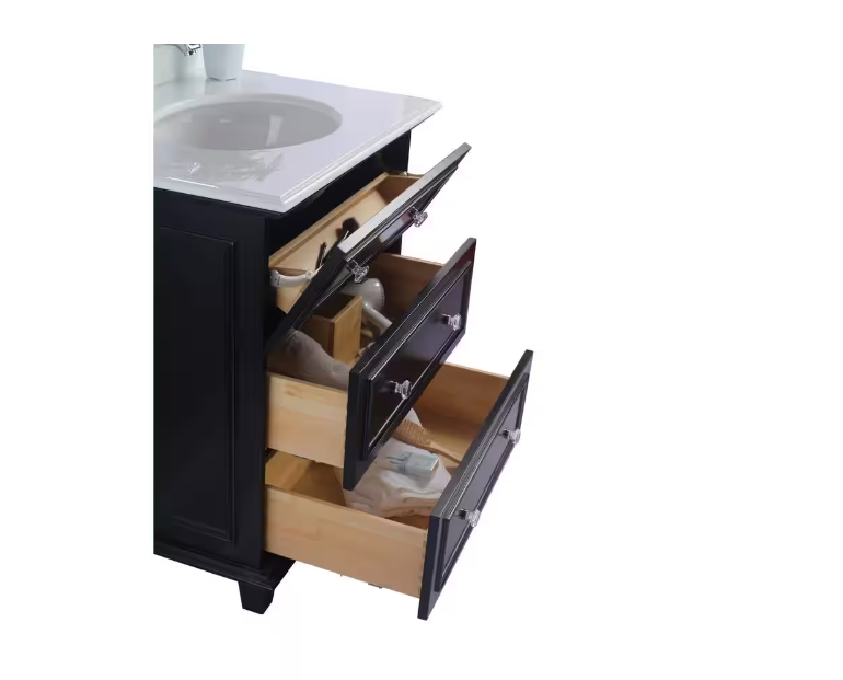 Laviva Luna 29.2 in. W x 21.6 in. D x 33.8 in. H Bath Vanity Cabinet without Top in Espresso