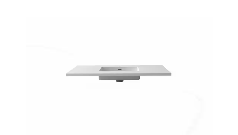 Laviva 48 in. W x 22 in. D Solid Surface Vanity Top in Matte White with Matte White Rectangular Single Sink