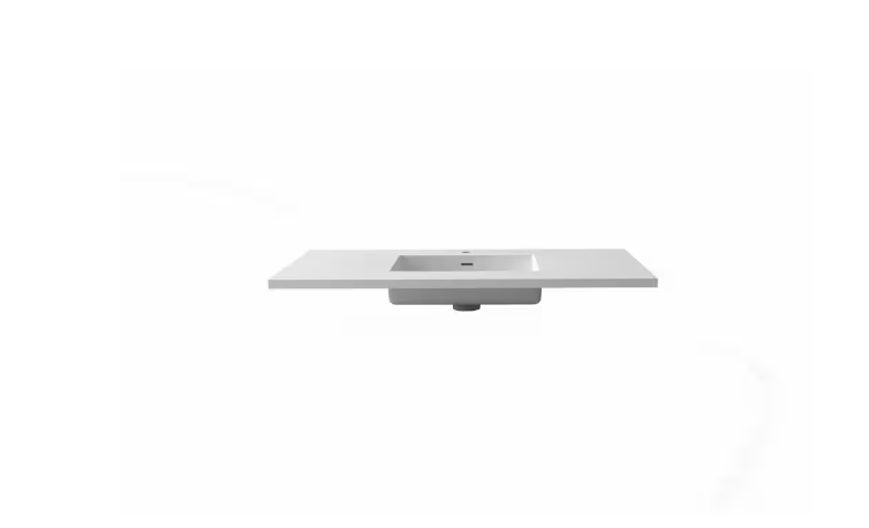 Laviva 42 in. W x 22 in. D Solid Surface Vanity Top in Matte White with Matte White Rectangular Single Sink