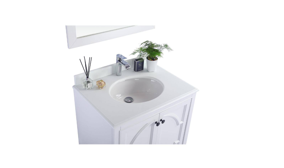 Laviva 30 in. W x 22 in. D Phoenix Stone Vanity Top in Pure White with White Rectangular Single Sink