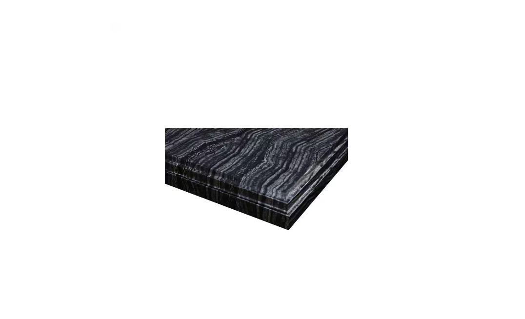 Laviva Odyssey 36 in. W x 22 in. D Marble Vanity Top in Black Wood with White Rectangular Single Sink