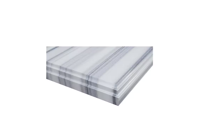 Laviva 36 in. W x 22 in. D Marble Vanity Top in White Stripes with White Rectangular Single Sink