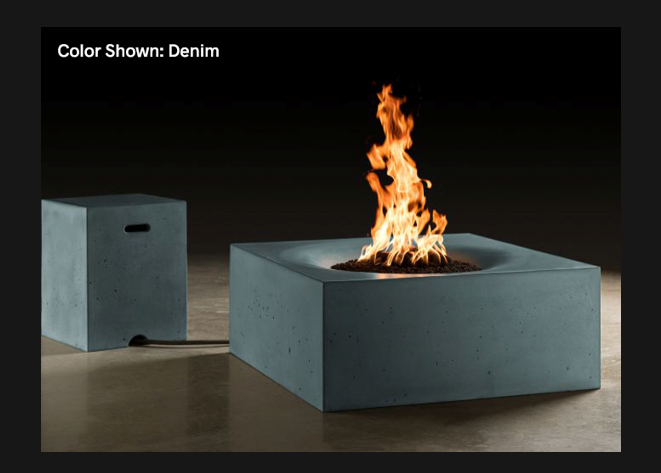 Slick Rock Concrete Horizon 36" Square Fire Table + Free Cover
