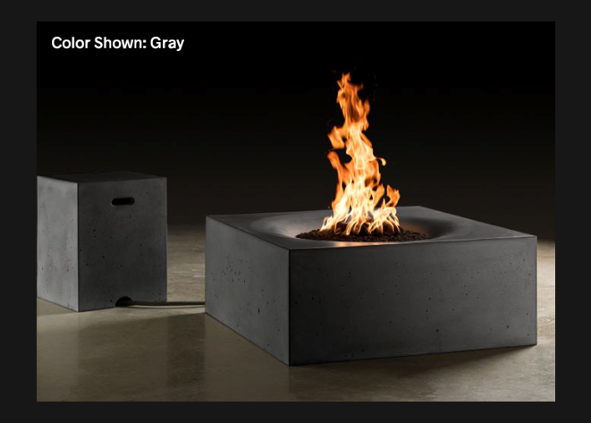 Slick Rock Concrete Horizon 36" Square Fire Table + Free Cover