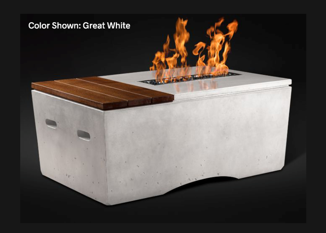 Slick Rock Concrete Oasis 48" Rectangular Fire Table + Free Cover