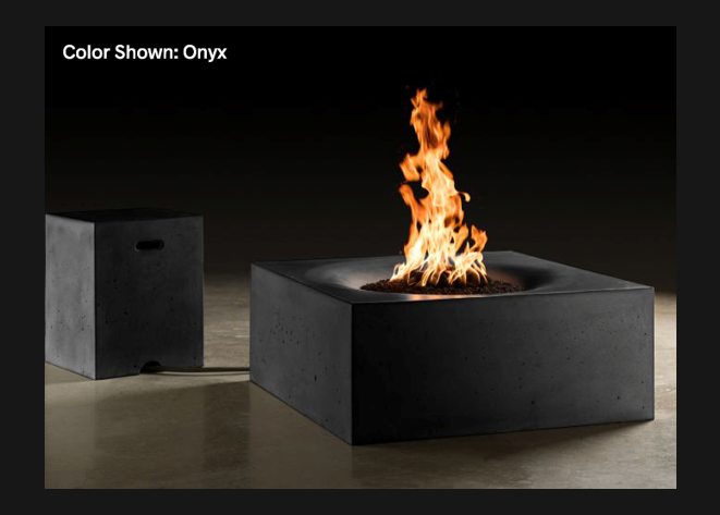 Slick Rock Concrete Horizon 36" Square Fire Table + Free Cover