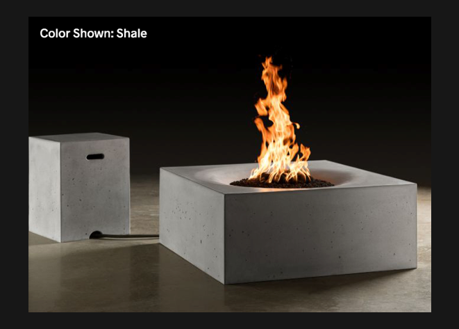 Slick Rock Concrete Horizon 36" Square Fire Table + Free Cover